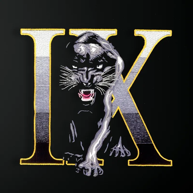 Tiger embroidery design with detailed stitching